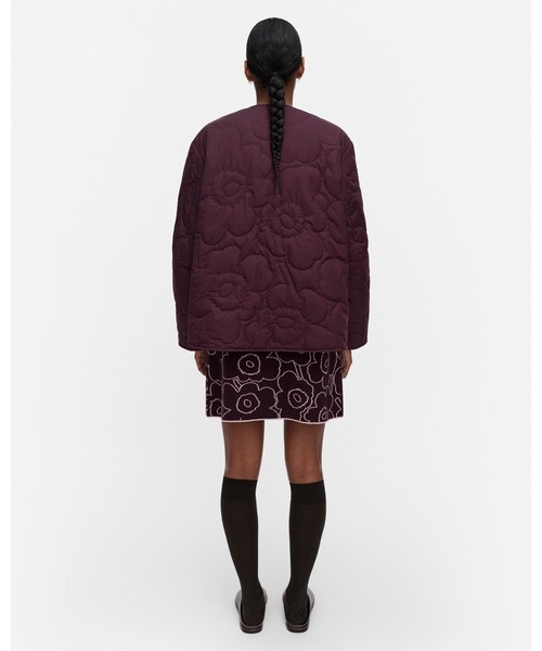 marimekko(マリメッコ)の「【バナー掲載特典付】Kapseli Piirto Unikko / coat(ノーカラーコート・レディース・プラム・XX-SMALL/LARGE/MEDIUM/SMALL/X-SMALL)」の7枚目の写真