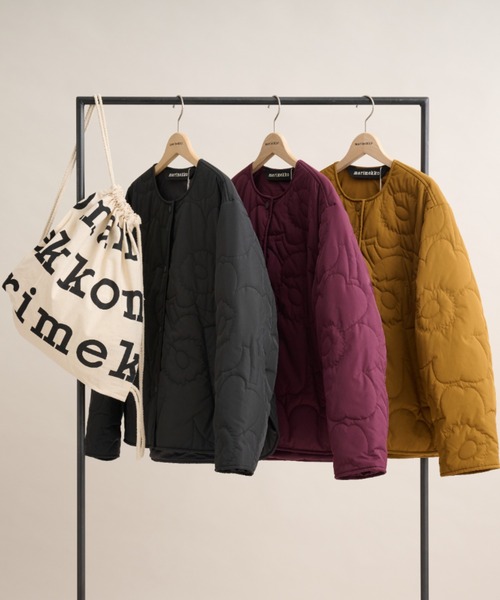 marimekko(マリメッコ)の「【バナー掲載特典付】Kapseli Piirto Unikko / coat(ノーカラーコート・レディース・プラム・XX-SMALL/LARGE/MEDIUM/SMALL/X-SMALL)」の14枚目の写真