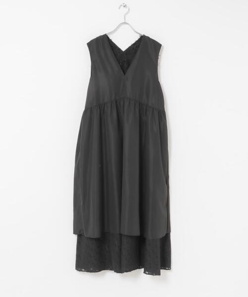 URBAN RESEARCH ROSSO WOMEN（アーバンリサーチ　ロッソ）の「カットジャガードVネックワンピース（ワンピース・レディース・ブラック/オフホワイト・FREE）」の8枚目の写真