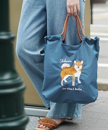アニマル刺繍 コードトートバッグ