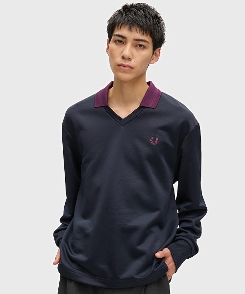 FRED PERRY（フレッドペリー）の「【ZOZO & ONLINESHOP限定】Contrast Collar Sweatshirt／コントラストカラースウェット（スウェット・メンズ・ネイビー・L/M/S）」の2枚目の写真