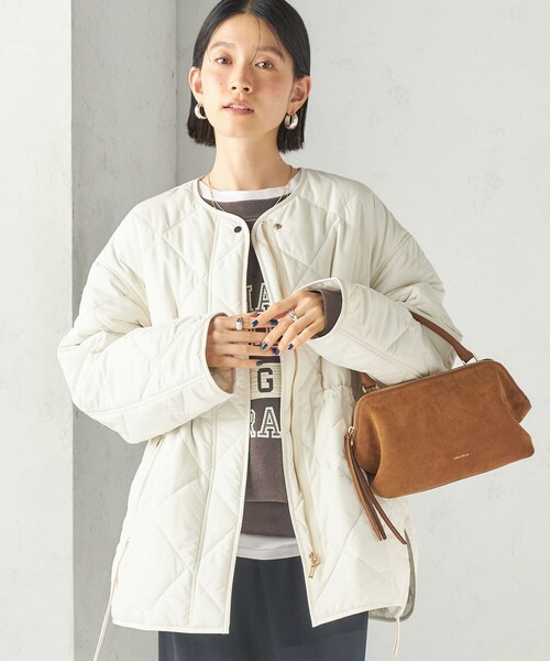 SHIPS(シップス)の「〈撥水加工/手洗い可能〉HEAT 中綿 キルティング ジップ ブルゾン(ブルゾン・レディース・ナチュラル/カーキ/ブラック・36/38)」の6枚目の写真