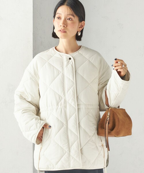 SHIPS(シップス)の「〈撥水加工/手洗い可能〉HEAT 中綿 キルティング ジップ ブルゾン(ブルゾン・レディース・ナチュラル/カーキ/ブラック・36/38)」の9枚目の写真