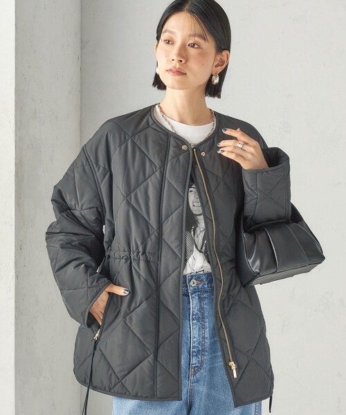 SHIPS(シップス)の「〈撥水加工/手洗い可能〉HEAT 中綿 キルティング ジップ ブルゾン(ブルゾン・レディース・ナチュラル/カーキ/ブラック・36/38)」の21枚目の写真