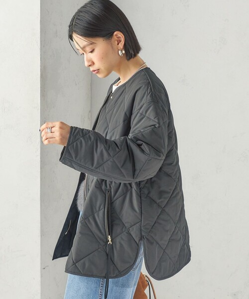 SHIPS(シップス)の「〈撥水加工/手洗い可能〉HEAT 中綿 キルティング ジップ ブルゾン(ブルゾン・レディース・ナチュラル/カーキ/ブラック・36/38)」の22枚目の写真