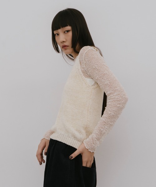 HANNE（アン）の「ローゲージニットベスト（ベスト・レディース・ブラック/ホワイト/ピンク・FREE）」の18枚目の写真