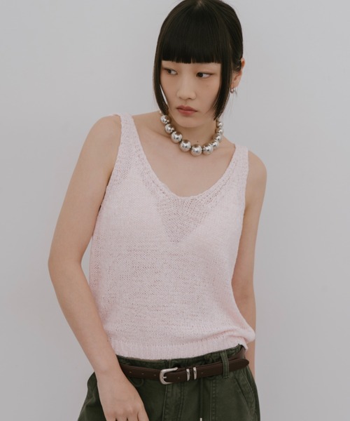 HANNE（アン）の「ローゲージニットベスト（ベスト・レディース・ブラック/ホワイト/ピンク・FREE）」の5枚目の写真