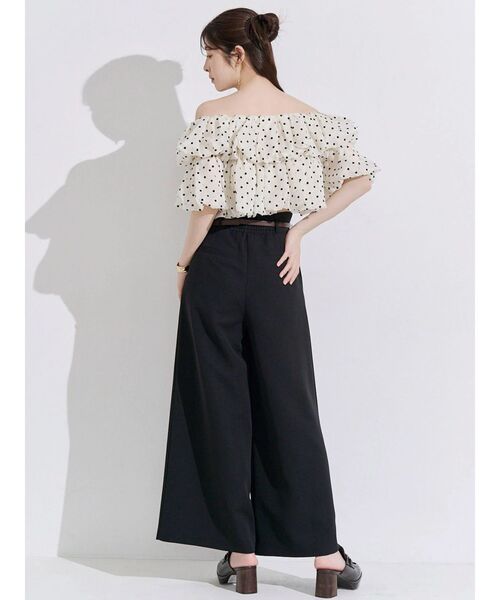 MERCURYDUO(マーキュリーデュオ)の「ベルト付タックフレアパンツ(その他パンツ・レディース・アイボリー/ブラック・MEDIUM/SMALL)」の20枚目の写真