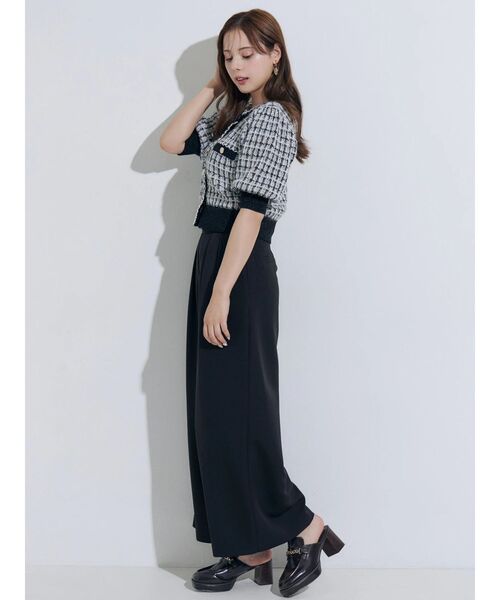 MERCURYDUO(マーキュリーデュオ)の「ベルト付タックフレアパンツ(その他パンツ・レディース・アイボリー/ブラック・MEDIUM/SMALL)」の8枚目の写真