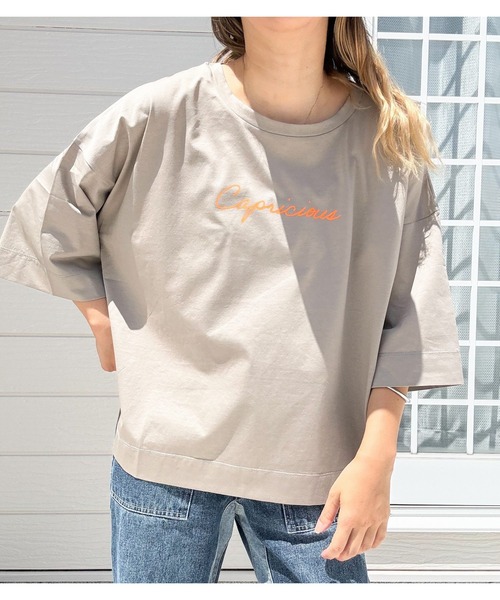 Q(キュー)の「シルケット天竺プルオーバー(Tシャツ/カットソー・レディース・オフホワイト/ブラック/グレイッシュベージュ・MEDIUM)」の11枚目の写真