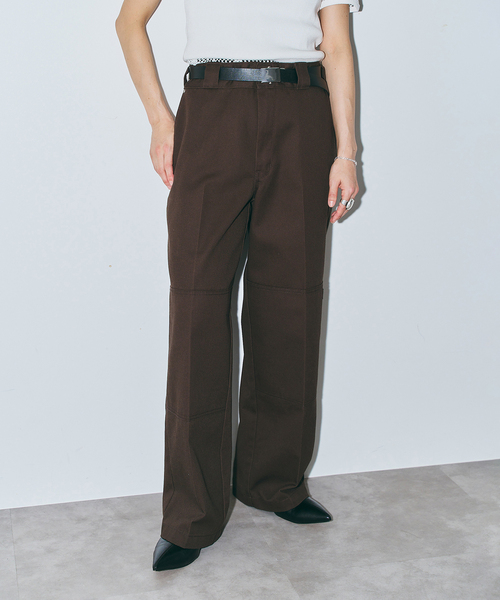 Dickies(ディッキーズ)の「DICKIES 別注 EISEN SETパンツ(チノパンツ・レディース・ブラック/ブラウン・SMALL/MEDIUM)」の1枚目の写真