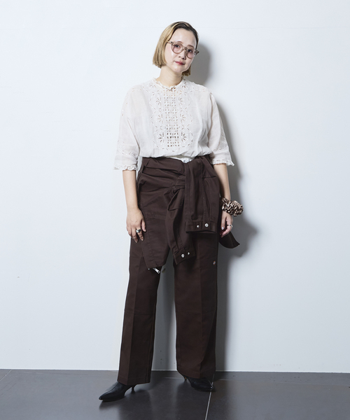 Dickies(ディッキーズ)の「DICKIES 別注 EISEN SETパンツ(チノパンツ・レディース・ブラック/ブラウン・SMALL/MEDIUM)」の21枚目の写真