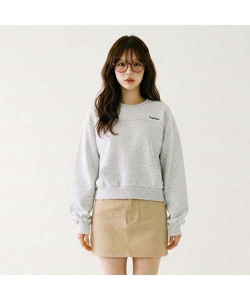 SWEET SOUP(スウィートスープ)の「クロップレタリングポイントスウェットシャツ(WC3LTF2)(Tシャツ/カットソー・レディース・ネイビー/ピンク/ライトグレー・FREE)」の1枚目の写真