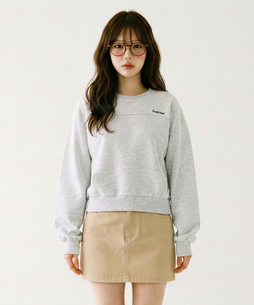 SWEET SOUP(スウィートスープ)の「クロップレタリングポイントスウェットシャツ(WC3LTF2)(Tシャツ/カットソー・レディース・ネイビー/ピンク/ライトグレー・FREE)」の5枚目の写真