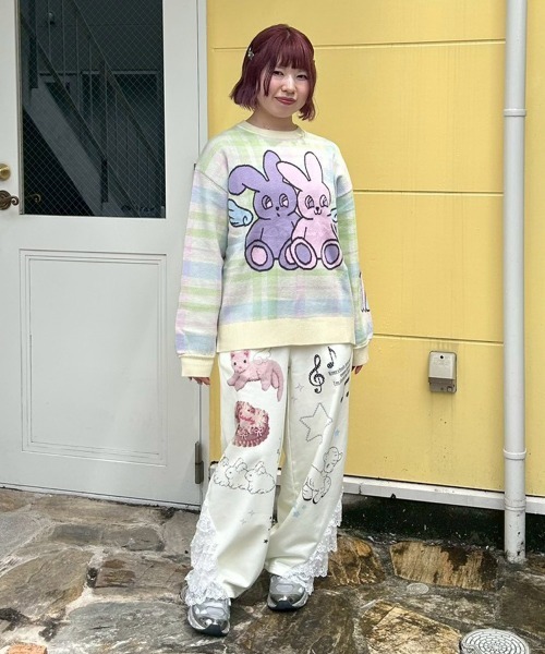 Candy Stripper(キャンディストリッパー)の「SWEET DREAMS SWEAT パンツ(スウェットパンツ・レディース・ライトイエロー/ブラック/ライトブルー・FREE)」の6枚目の写真