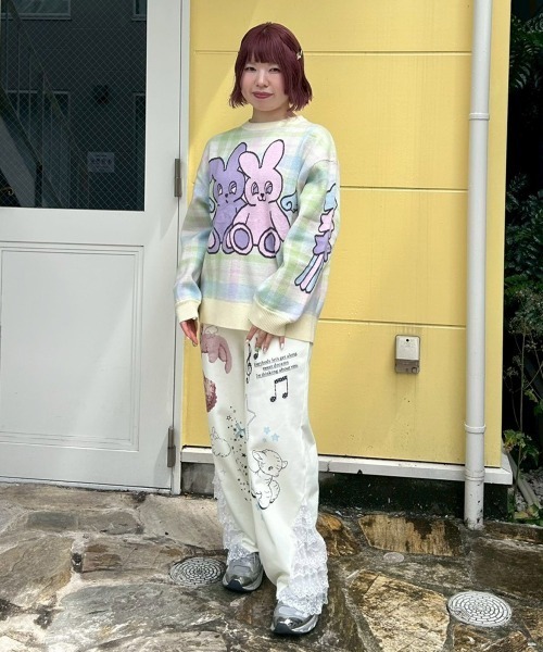 Candy Stripper(キャンディストリッパー)の「SWEET DREAMS SWEAT パンツ(スウェットパンツ・レディース・ライトイエロー/ブラック/ライトブルー・FREE)」の7枚目の写真