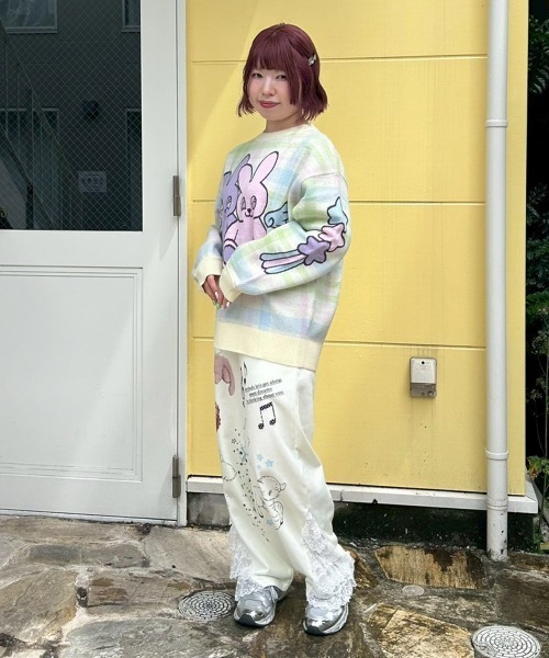 Candy Stripper(キャンディストリッパー)の「SWEET DREAMS SWEAT パンツ(スウェットパンツ・レディース・ライトイエロー/ブラック/ライトブルー・FREE)」の8枚目の写真