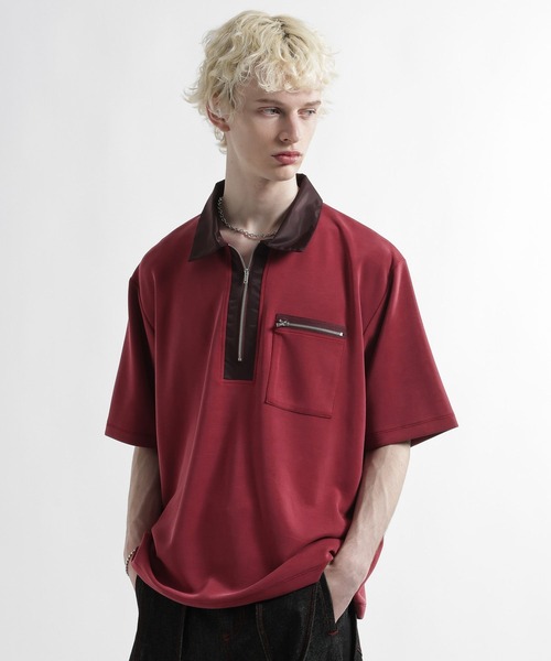 HARE(ハレ)の「【接触冷感】アソートキリカエハーフZIPカット(HARE)(Tシャツ/カットソー・メンズ・ブラック/レッド・FREE)」の22枚目の写真