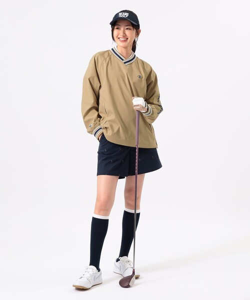 BEAMS GOLF(ビームスゴルフ)の「ORANGE LABEL / B-Teeロゴ刺繍 ストレッチ ショートパンツ(その他パンツ・レディース・ベージュ/ネイビー・SMALL/MEDIUM/LARGE)」の7枚目の写真