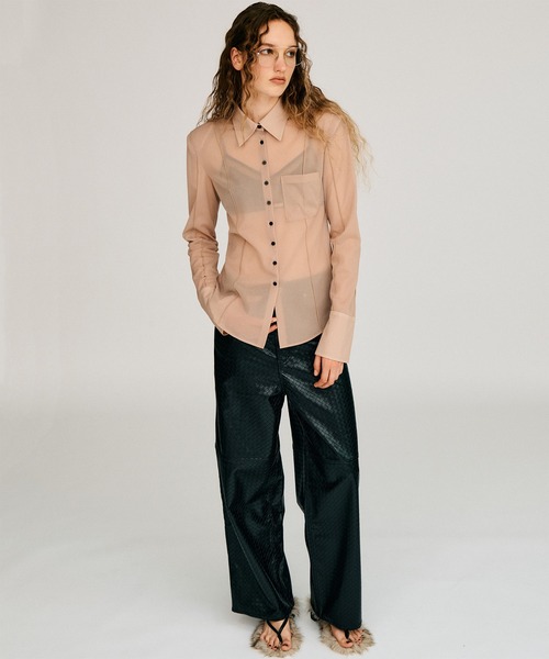 PRANK PROJECT(プランクプロジェクト)の「【2026Autumn Pre-Order】メロートリムシャツ / Mellow Trim Shirt(シャツ/ブラウス・レディース・ベージュ/ネイビー・FREE)」の7枚目の写真