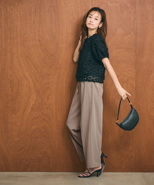 coca(coca)(コカ)の「\接触冷感・シワになりにくい/ ピンタックイージーパンツ(その他パンツ・レディース・ネイビー/ブラック/ライトベージュ・L/M/S)」の10枚目の写真