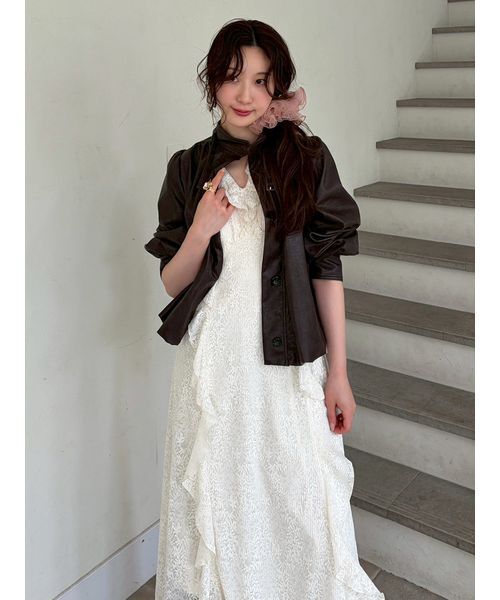 LILY BROWN(リリーブラウン)の「フリルレースカットワンピース(ワンピース・レディース・ブラック/アイボリー/コーラル・F)」の17枚目の写真