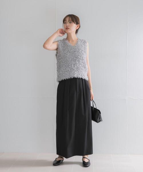 URBAN RESEARCH ROSSO WOMEN(アーバンリサーチ ロッソ)の「ウエストデザインストレートスカート(スカート・レディース・ブラック/ライトグレー・38/36)」の6枚目の写真