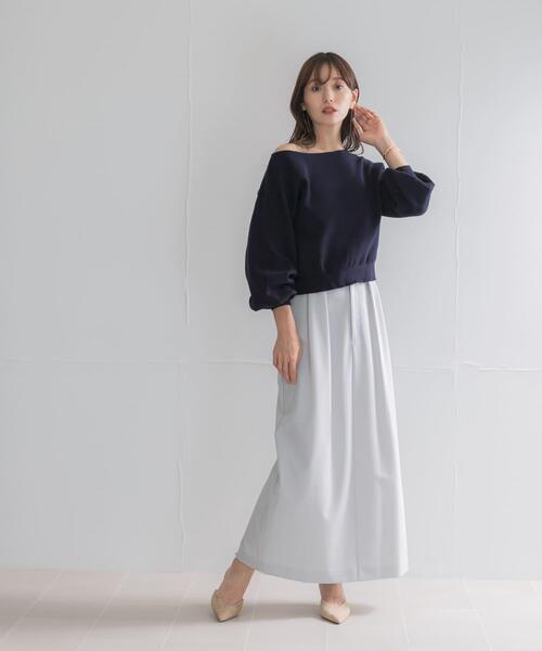 URBAN RESEARCH ROSSO WOMEN(アーバンリサーチ ロッソ)の「ウエストデザインストレートスカート(スカート・レディース・ブラック/ライトグレー・38/36)」の16枚目の写真