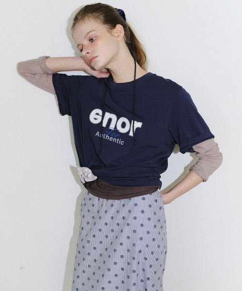 EN OR（エンオール）の「[CORE] CORE SHORT SLEEVE T-SHIRT - NAVY（Tシャツ/カットソー・レディース・その他・FREE）」の3枚目の写真