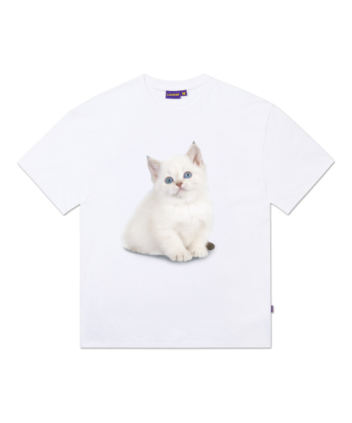 LAUGHER(ラファー)の「ネコTシャツ - ホワイト(Tシャツ/カットソー・レディース・その他・LARGE/MEDIUM/SMALL/X-LARGE)」の1枚目の写真