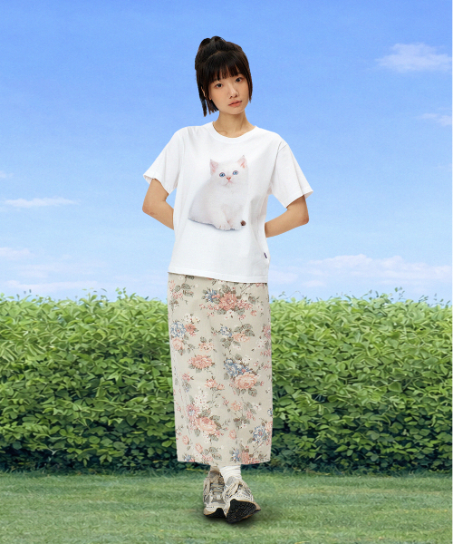 LAUGHER(ラファー)の「ネコTシャツ - ホワイト(Tシャツ/カットソー・レディース・その他・LARGE/MEDIUM/SMALL/X-LARGE)」の3枚目の写真