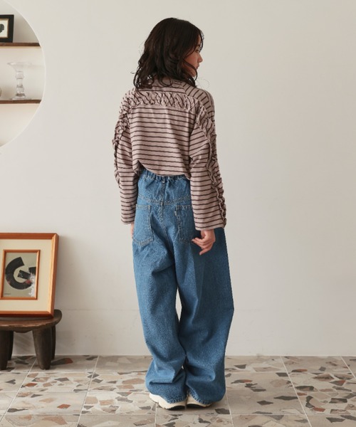 Ocean&Ground(オーシャン&グラウンド)の「WS デニムカーブパンツ(その他パンツ・レディース・ブラック/ダークインディゴブルー/ケミカルウォッシュ・FREE)」の9枚目の写真