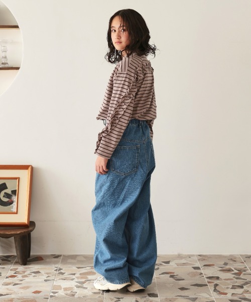Ocean&Ground(オーシャン&グラウンド)の「WS デニムカーブパンツ(その他パンツ・レディース・ブラック/ダークインディゴブルー/ケミカルウォッシュ・FREE)」の10枚目の写真