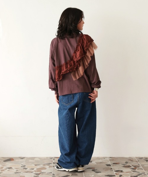 Ocean&Ground(オーシャン&グラウンド)の「WS デニムカーブパンツ(その他パンツ・レディース・ブラック/ダークインディゴブルー/ケミカルウォッシュ・FREE)」の5枚目の写真