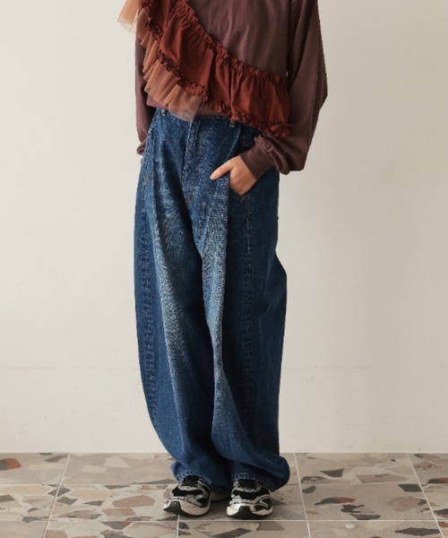 Ocean&Ground(オーシャン&グラウンド)の「WS デニムカーブパンツ(その他パンツ・レディース・ブラック/ダークインディゴブルー/ケミカルウォッシュ・FREE)」の13枚目の写真
