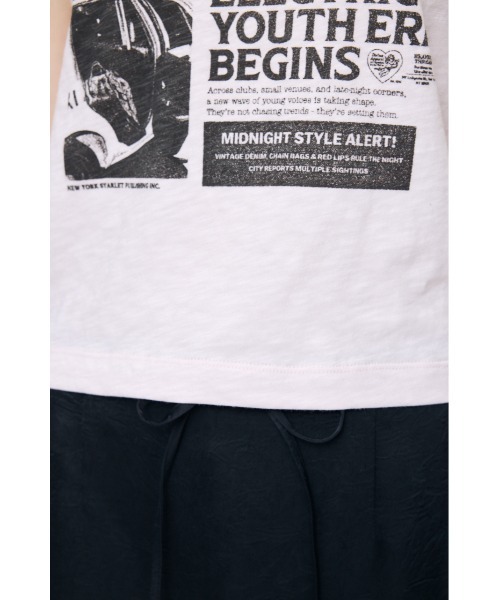 MOUSSY(マウジー)の「EXTRA NEWS PAPER Tシャツ(Tシャツ/カットソー・レディース・オフホワイト/ブラック/ライトピンク・FREE)」の13枚目の写真
