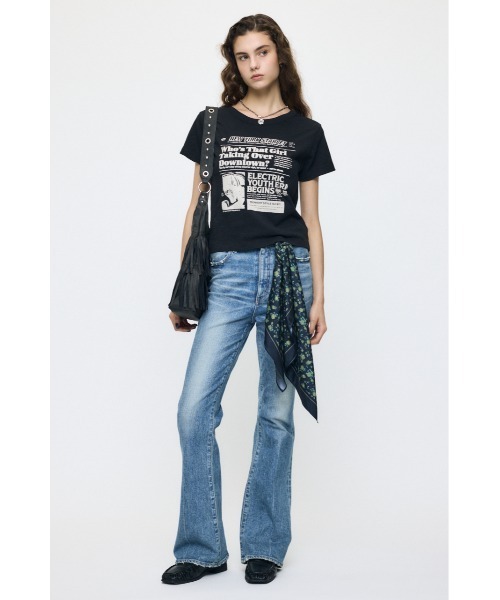 MOUSSY(マウジー)の「EXTRA NEWS PAPER Tシャツ(Tシャツ/カットソー・レディース・オフホワイト/ブラック/ライトピンク・FREE)」の16枚目の写真