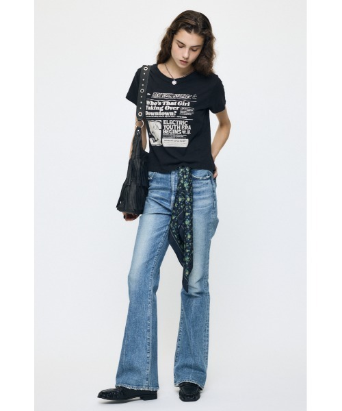 MOUSSY(マウジー)の「EXTRA NEWS PAPER Tシャツ(Tシャツ/カットソー・レディース・オフホワイト/ブラック/ライトピンク・FREE)」の17枚目の写真