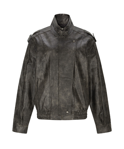 PLEASENOFOLLOW(プリーズノーフォロー)の「Gia Leather Bomber jacket (Washed Brown)(ブルゾン・レディース・その他・FREE)」の4枚目の写真