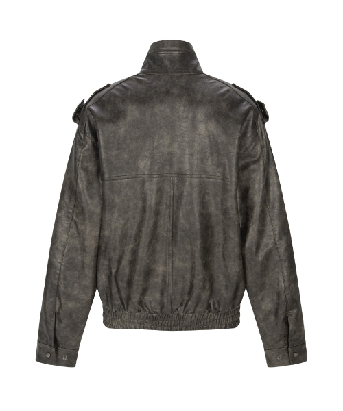 PLEASENOFOLLOW(プリーズノーフォロー)の「Gia Leather Bomber jacket (Washed Brown)(ブルゾン・レディース・その他・FREE)」の5枚目の写真