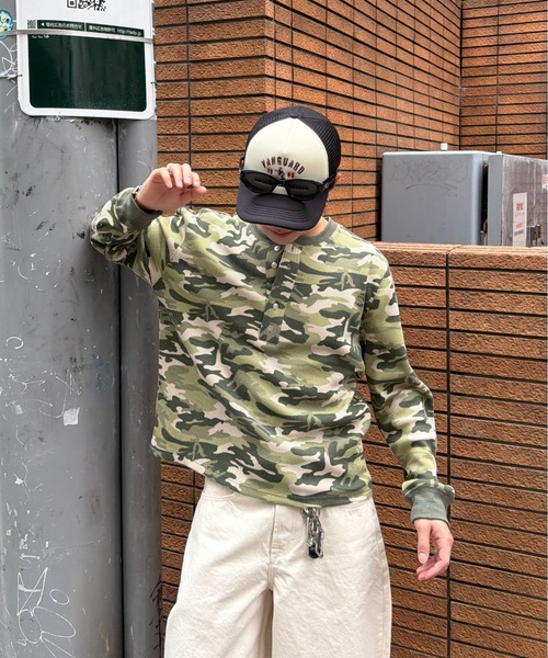 ADAMASTE(アダマスト)の「Camo Thermal Henry Neck L/S Tee - 迷彩サーマルヘンリーネックロングスリーブT(Tシャツ/カットソー・メンズ・ブラウン/ブラック/グリーン系その他2/グリーン系その他・SMALL/MEDIUM/LARGE)」の14枚目の写真