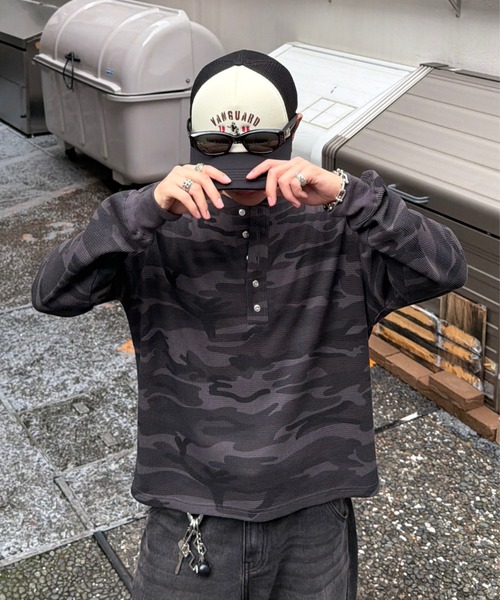 ADAMASTE(アダマスト)の「Camo Thermal Henry Neck L/S Tee - 迷彩サーマルヘンリーネックロングスリーブT(Tシャツ/カットソー・メンズ・ブラウン/ブラック/グリーン系その他2/グリーン系その他・SMALL/MEDIUM/LARGE)」の19枚目の写真