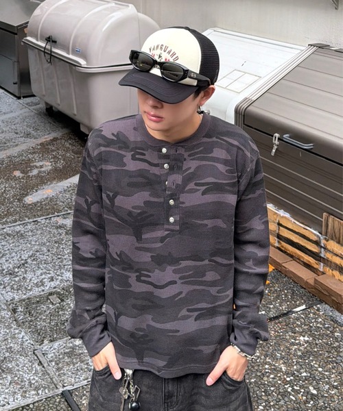 ADAMASTE(アダマスト)の「Camo Thermal Henry Neck L/S Tee - 迷彩サーマルヘンリーネックロングスリーブT(Tシャツ/カットソー・メンズ・ブラウン/ブラック/グリーン系その他2/グリーン系その他・SMALL/MEDIUM/LARGE)」の20枚目の写真