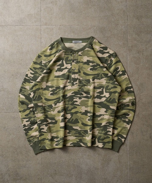 ADAMASTE(アダマスト)の「Camo Thermal Henry Neck L/S Tee - 迷彩サーマルヘンリーネックロングスリーブT(Tシャツ/カットソー・メンズ・ブラウン/ブラック/グリーン系その他2/グリーン系その他・SMALL/MEDIUM/LARGE)」の8枚目の写真