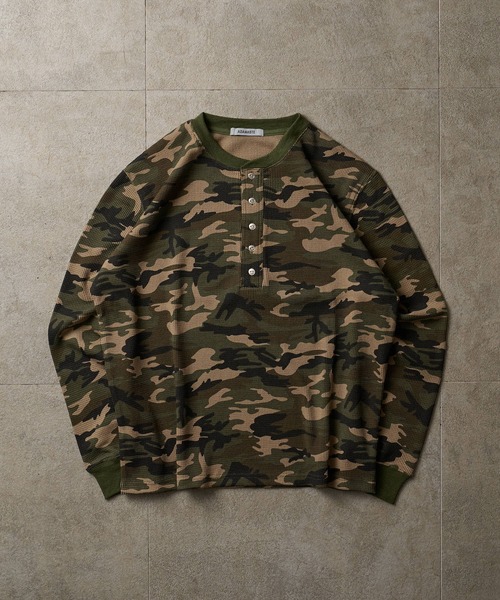 ADAMASTE(アダマスト)の「Camo Thermal Henry Neck L/S Tee - 迷彩サーマルヘンリーネックロングスリーブT(Tシャツ/カットソー・メンズ・ブラウン/ブラック/グリーン系その他2/グリーン系その他・SMALL/MEDIUM/LARGE)」の10枚目の写真
