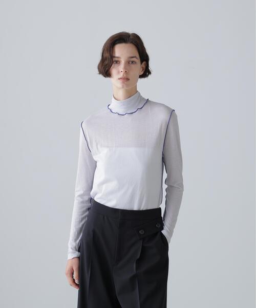 ADORE(アドーア)の「◆ソフトウールジャージー(Tシャツ/カットソー・レディース・ホワイト/ブルー/ブラック・38)」の1枚目の写真