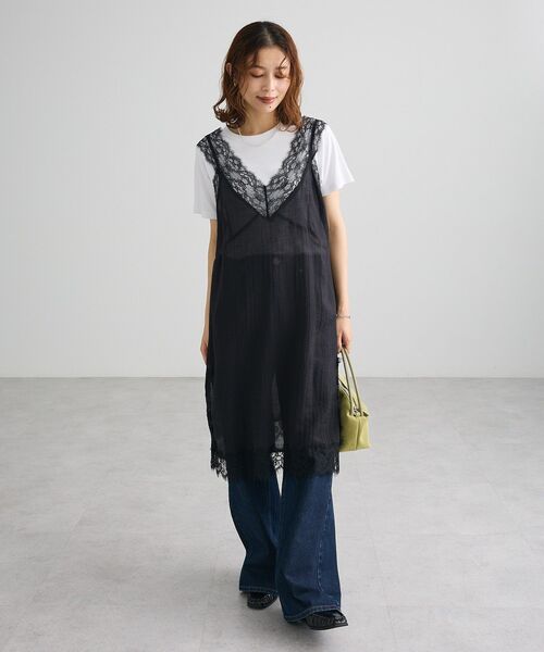 Green Parks(グリーンパークス)の「レースチュニックキャミ(チュニック・レディース・イエロー/ホワイト系その他2/ブラック/チャコールグレー・FREE)」の16枚目の写真