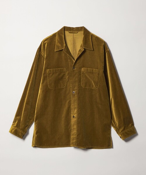 <Steven Alan> Organic cotton velvet open collar over shirt — велюровая рубашка с открытым воротником