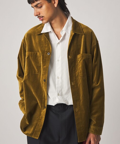 Steven Alan(スティーブンアラン)の「<Steven Alan> オーガニックコットン ベルベット オープンカラー オーバー シャツ(シャツ/ブラウス・メンズ・マスタード/ネイビー・S/L/M/XL)」の7枚目の写真