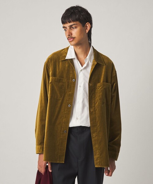 Steven Alan(スティーブンアラン)の「<Steven Alan> オーガニックコットン ベルベット オープンカラー オーバー シャツ(シャツ/ブラウス・メンズ・マスタード/ネイビー・S/L/M/XL)」の11枚目の写真